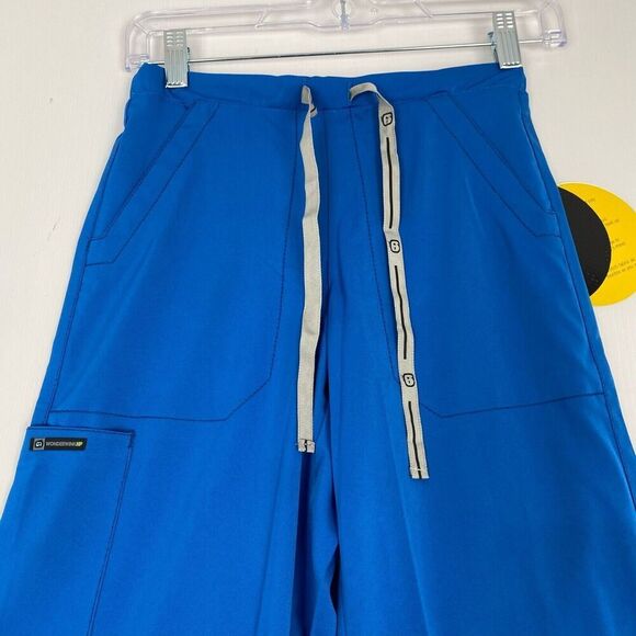 NWT WonderWink Wonderwork 5212 UnisexAdult Drawstring Cargo Scrub Pants Blue XXS - Picture 10 of 16